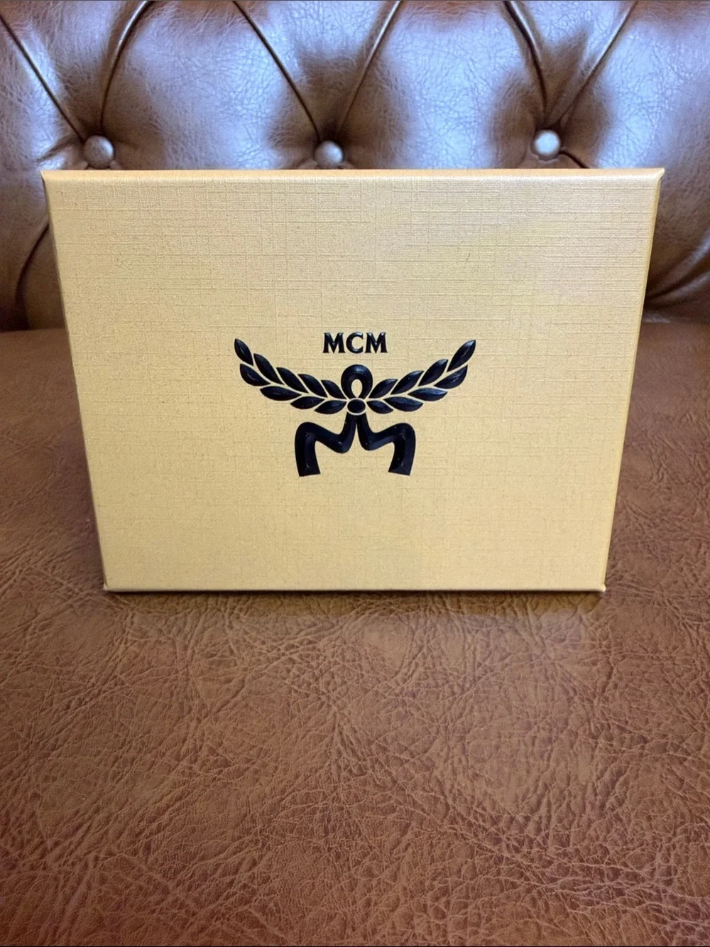 MCM Himmel Embossed Leather Black Credit Card Holder NWT